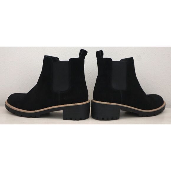 Blondo Women's Sz 9M Black Matilda Waterproof Suede Lug Sole Chelsea Boots - Picture 3 of 10